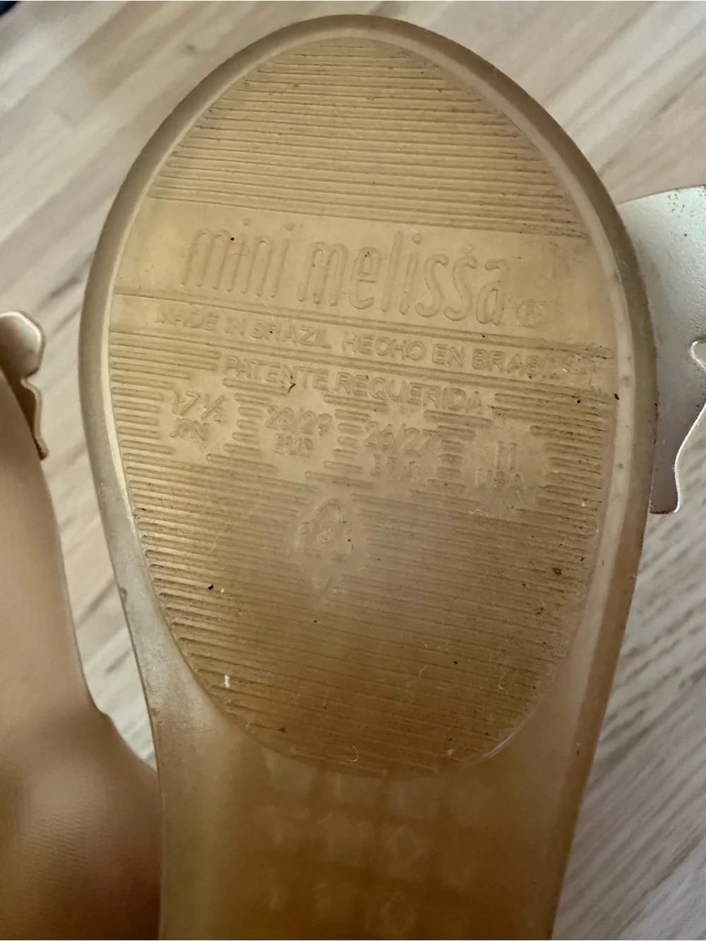 Mini Melissa gold Maryjane size 11